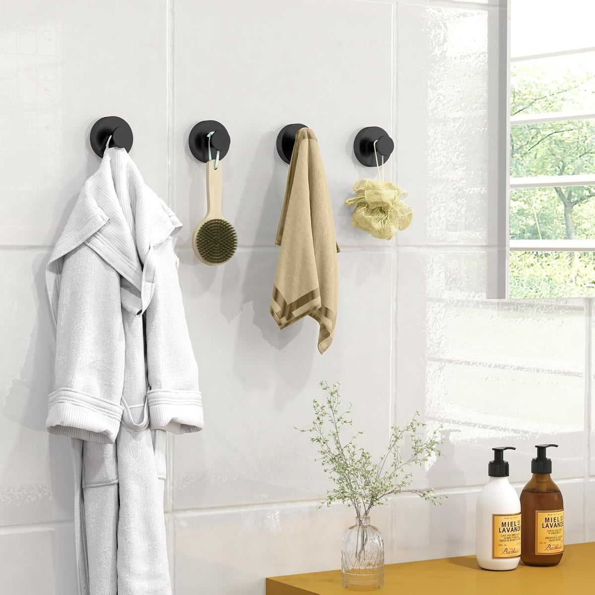 Suction Cup Hook No Drill for Bathroom or Kitchen