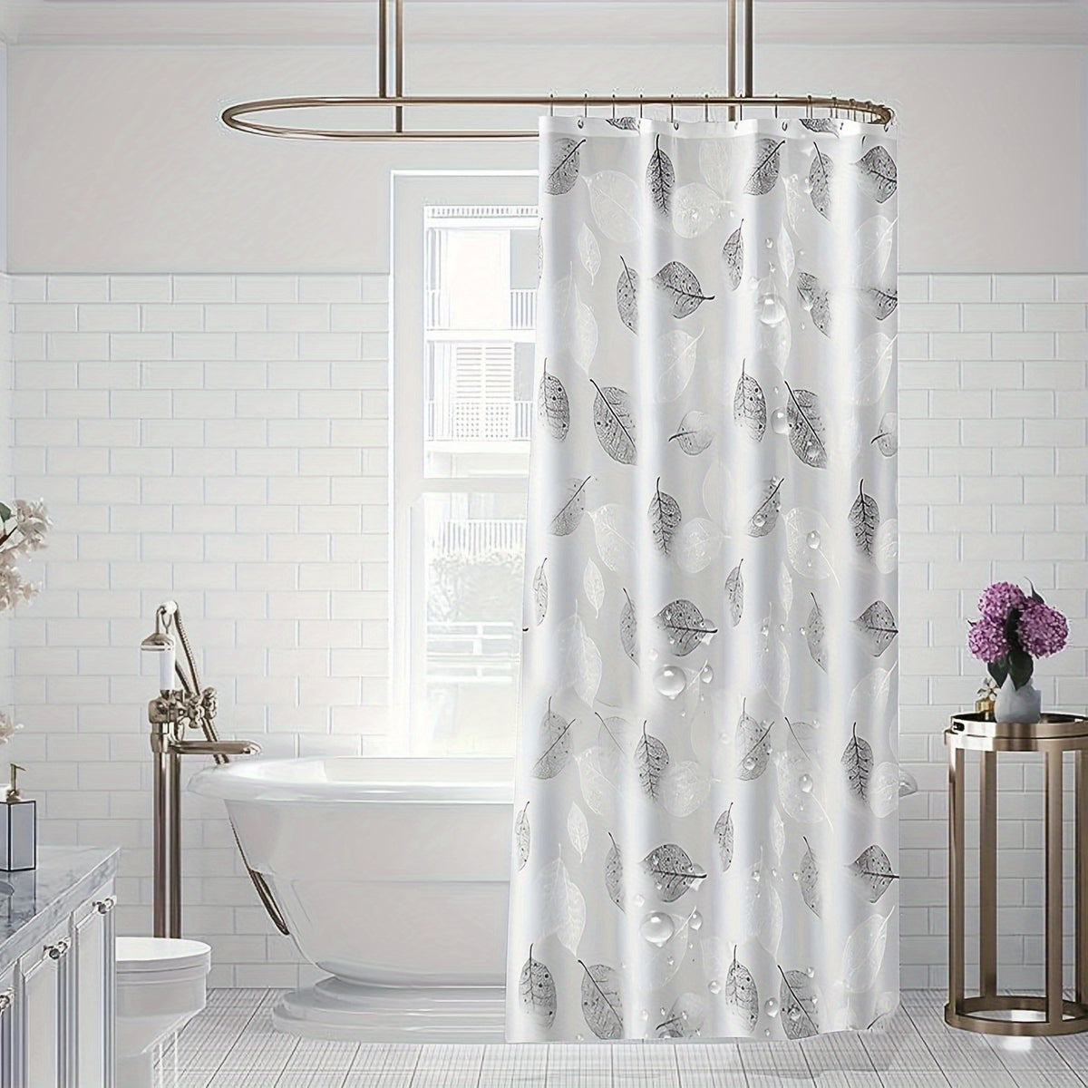 Bathroom partition curtain