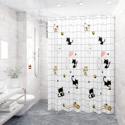 Bathroom partition curtain