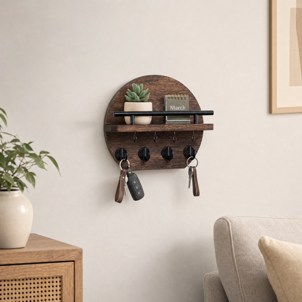 Wooden Wall-Mounted Storage Rack