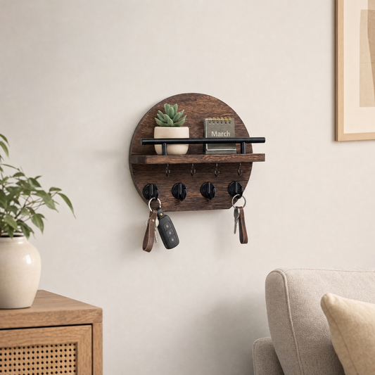 Wooden Wall-Mounted Storage Rack