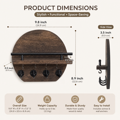 Wooden Wall-Mounted Storage Rack