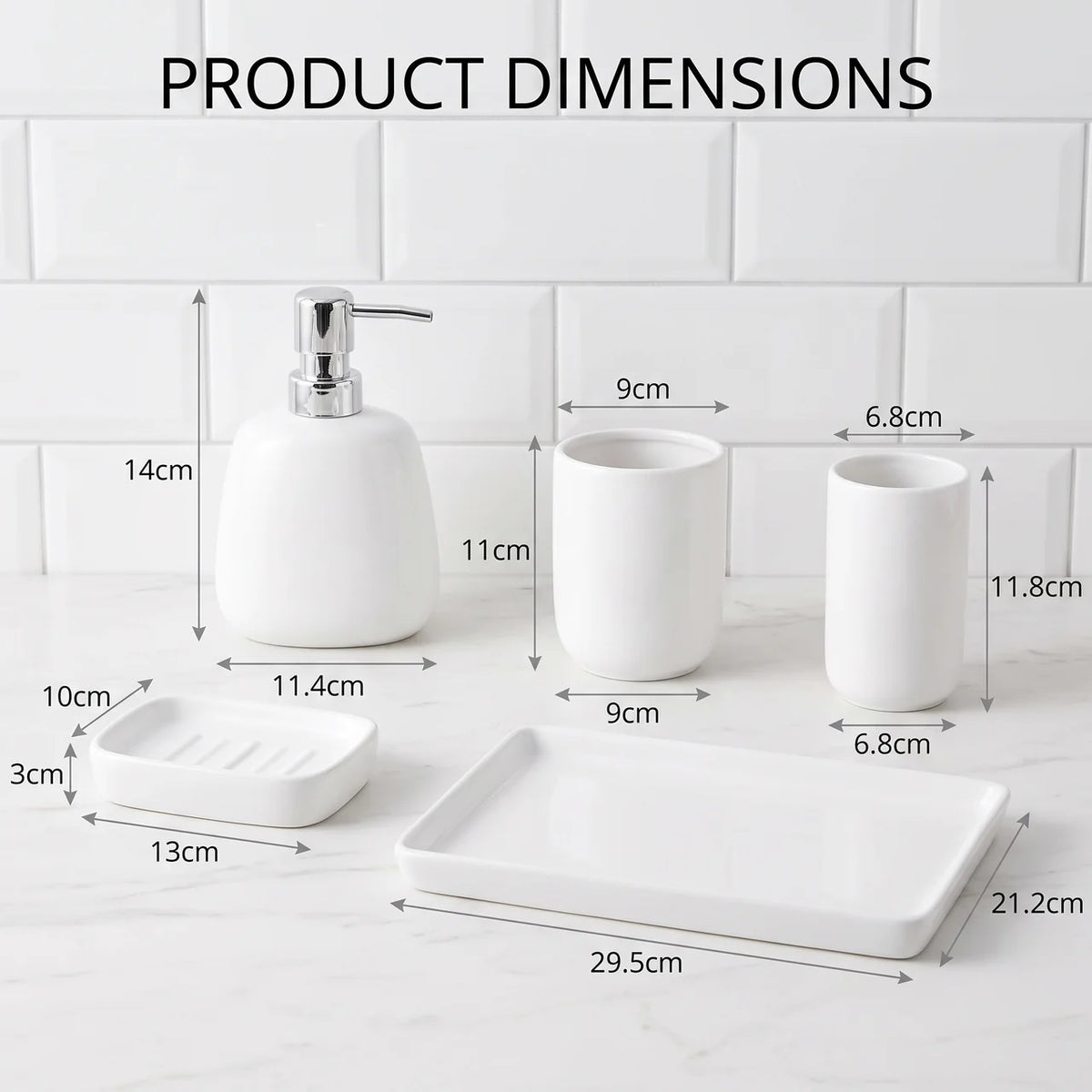 White porcelain bathroom toiletries