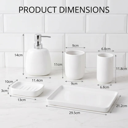 White porcelain bathroom toiletries