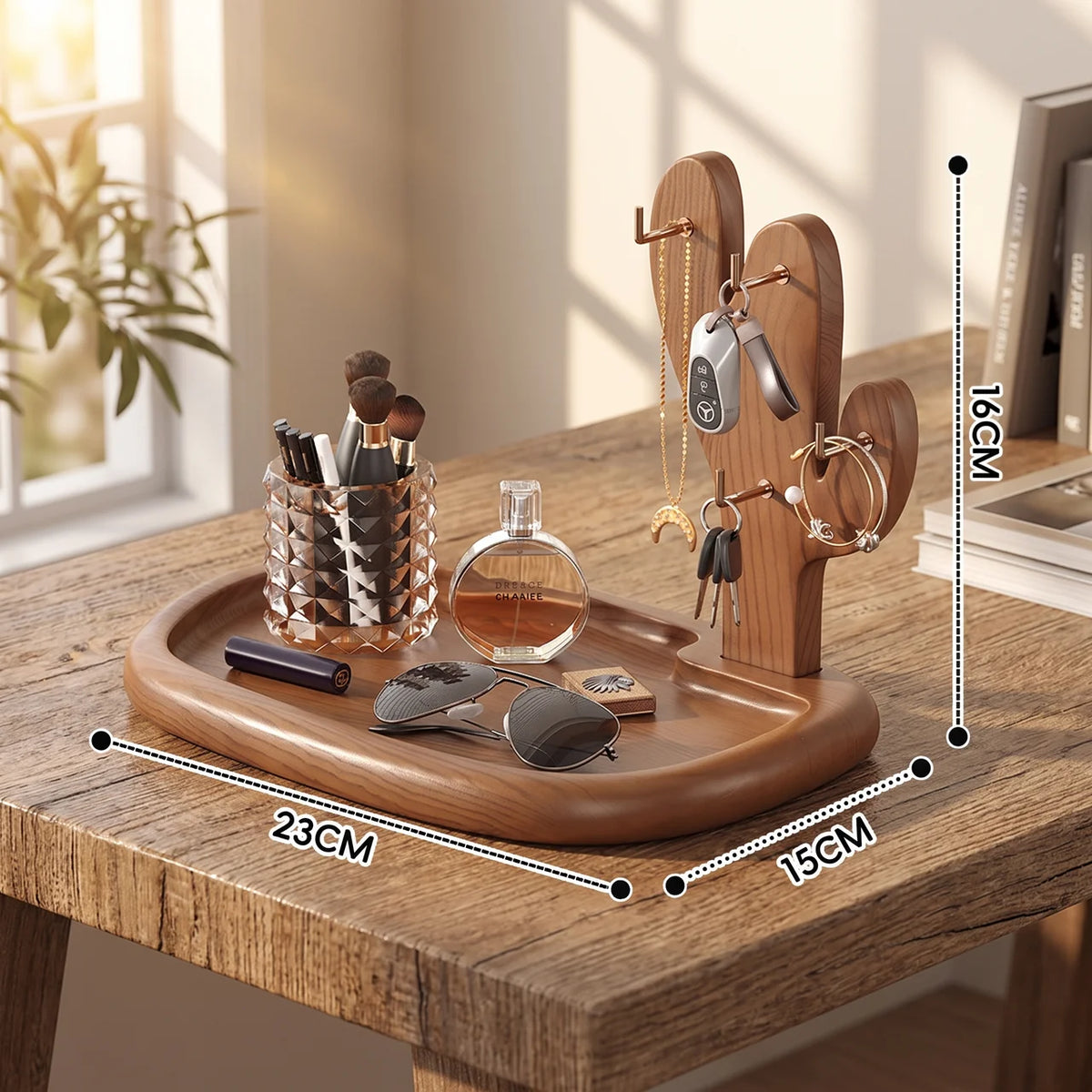 Retro Solid Wood Desktop Organizer Rack