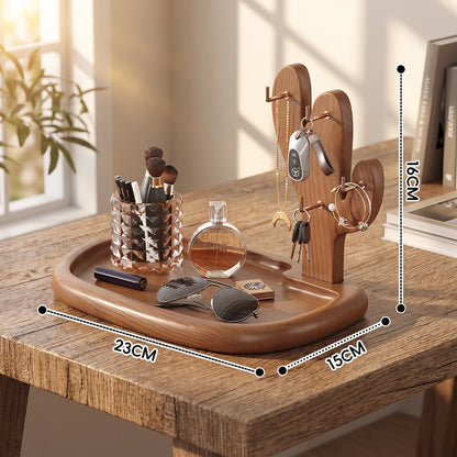 Retro Solid Wood Desktop Organizer Rack